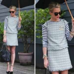 NWOT Alice & Olivia Blue & White Tweed Mini skirt